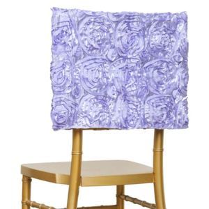 16" Lavender Lilac Satin Rosette Chiavari Chair Caps, 300 Chair Back Covers